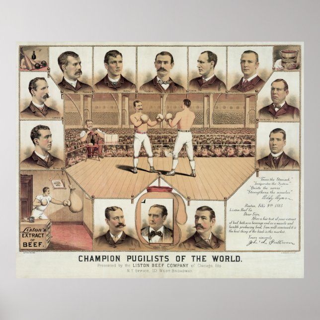 POSTER BOÎTES À CHAMPION MONDIAL 1885 (Devant)