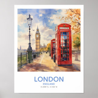 Poster Boîtes de téléphone rouge et Big Ben - Londres, An