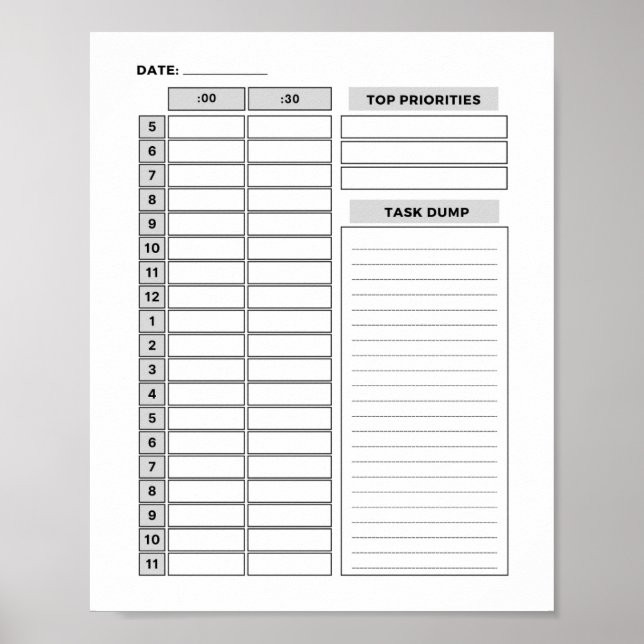 Poster Boîtier horaire (PLANNER) (Devant)