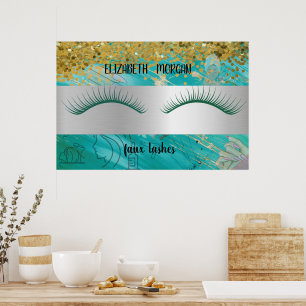 Poster Bokeh Moderne, Rayures, Faux Cils Po