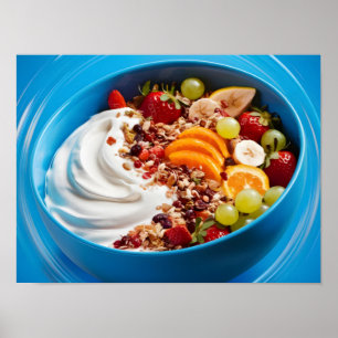 Poster Bol alimentaire énergétique : yaourt et muesli de 
