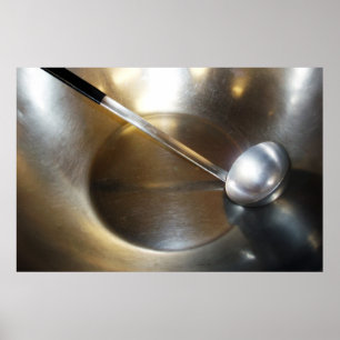 Poster Bol d'argent avec pochette de soupe