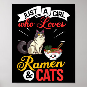Poster Bol de ramen pour chat Soupe japonaise aux nouille