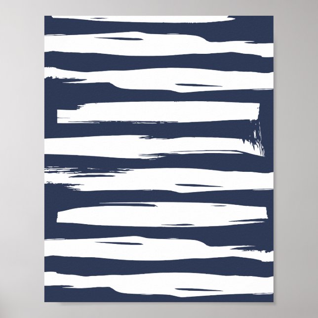 Poster Bold Brushstroke Stripes (Devant)