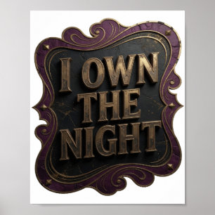 Poster Bold Or I POSSÈDE LA NUIT Design