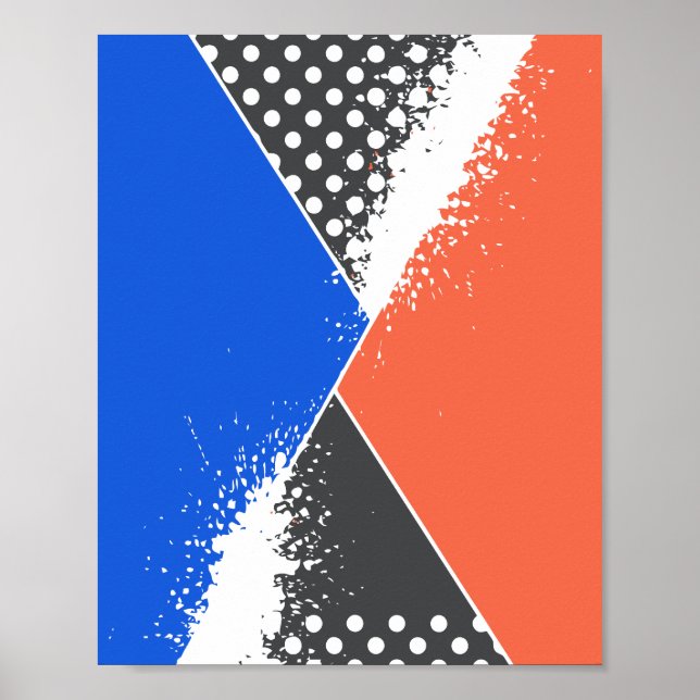 Poster Bold Triangular Composition with Paint Splashes (Devant)
