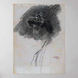 Poster Boldini - Buste d'une jeune femme de profil