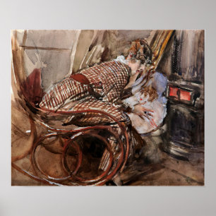 Poster Boldini - Dame Devant Le Poêle 1912