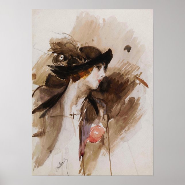 Poster Boldini - Femme Portant Un Casquette 1905 (Devant)