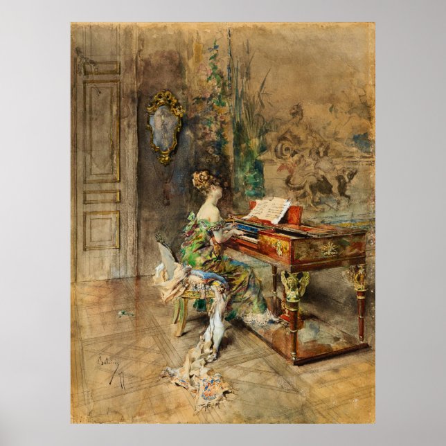 Poster Boldini - La Dame Pianiste (Devant)
