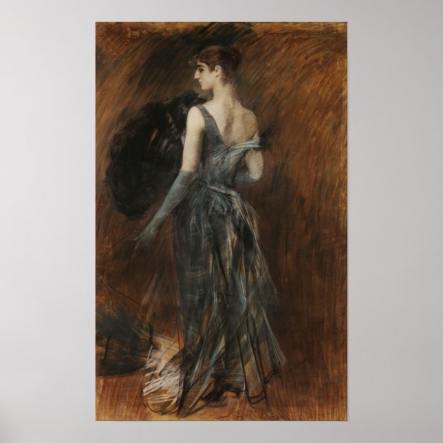 Poster Boldini - Lady Blond Dans Le Gown Du Soir (Devant)