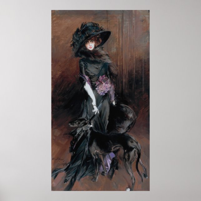 Poster Boldini - Marchesa Luisa Casati avec Greyhound (Devant)