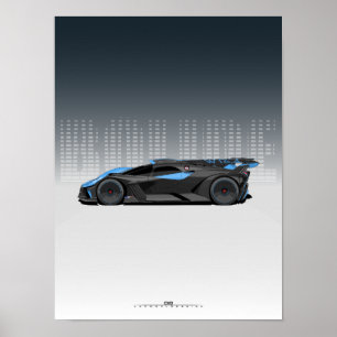 Poster Bolide Hypercar - Futuristic Black and Blue car
