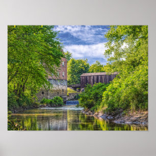 Poster Bollinger Mill Et Burfordville Couvert Bridge