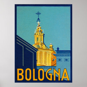 Poster Bologne, bâtiments de la ville, Italie, voyage vin