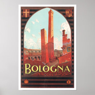 Poster Bologne Italie voyage millésime