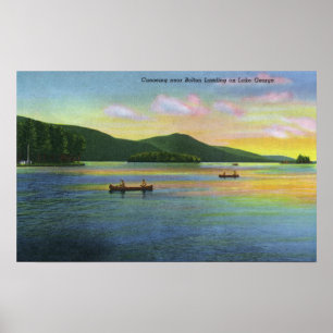 Poster Bolton Landing Vue sur le canoë-kayak des couples