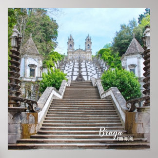 Poster Bom Jesus de Braga Sanctuaire catholique, Portugal