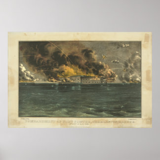 Poster Bombardement du fort Sumter par Ives