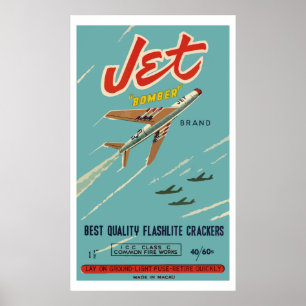 Poster Bombardier à réaction (pétard chinois vintage)