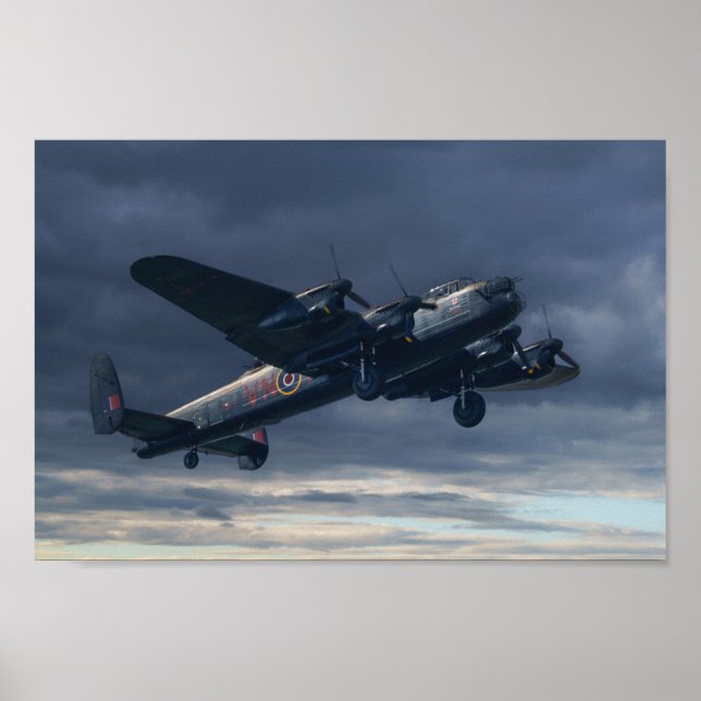 Poster bombardier Lancaster Avro dans le ciel (Devant)