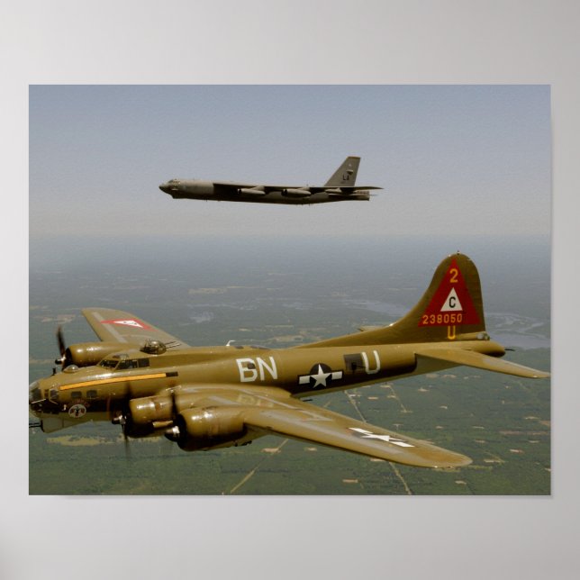 Poster Bombardiers B17G et B52H en vol (Devant)