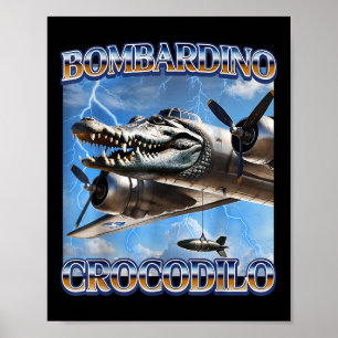 Poster Bombardino Crocodilo Funny Italien Brainrot mèmes