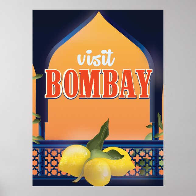 Poster Bombay Vintage voyage Print. (Devant)