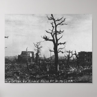 Poster Bombe atomique 2ème guerre mondiale photo d'Hirosh