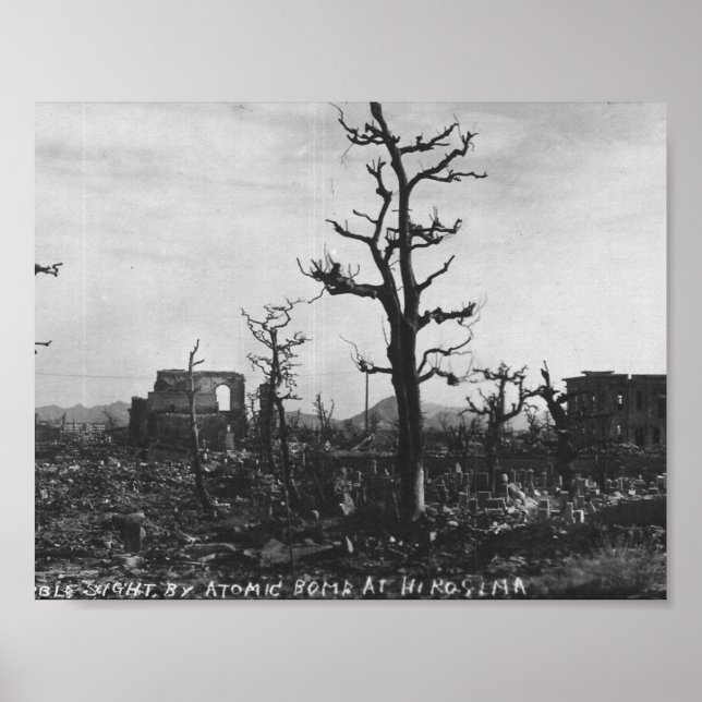 Poster Bombe atomique 2ème guerre mondiale photo d'Hirosh (Devant)