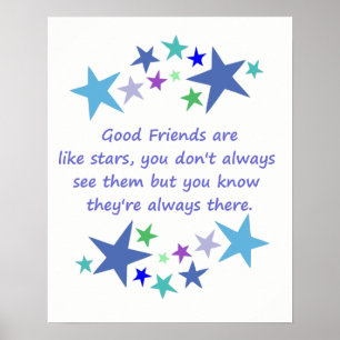Poster Bon Amis Comme Stars Citation Inspirationnelle