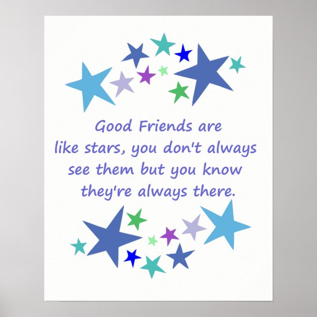 Poster Bon Amis Comme Stars Citation Inspirationnelle (Devant)