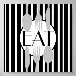 Poster bon appetit cuisine citation bold moderne chic