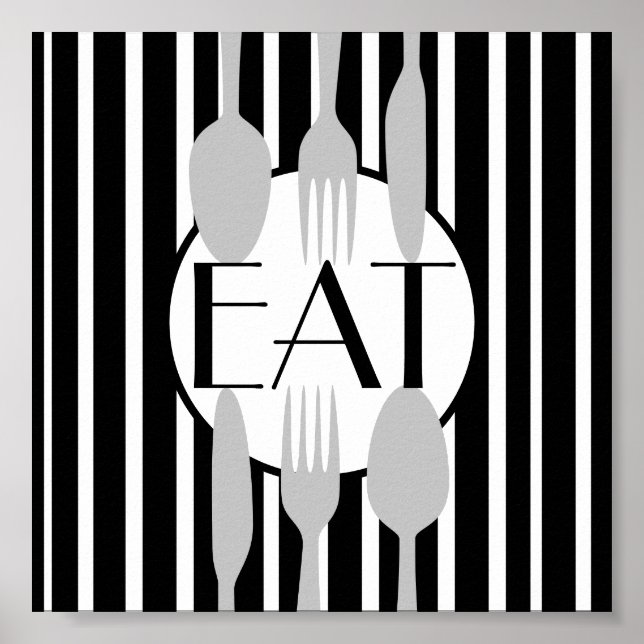 Poster bon appetit cuisine citation bold moderne chic (Devant)