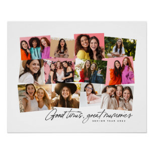Poster Bon temps grands souvenirs fun 12 photo collage