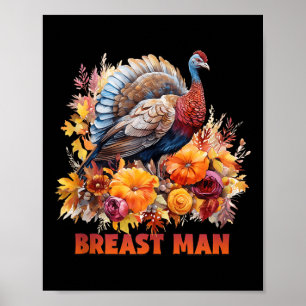 Poster Bon thanksgiving Automne Vibes Homme du sein Débar