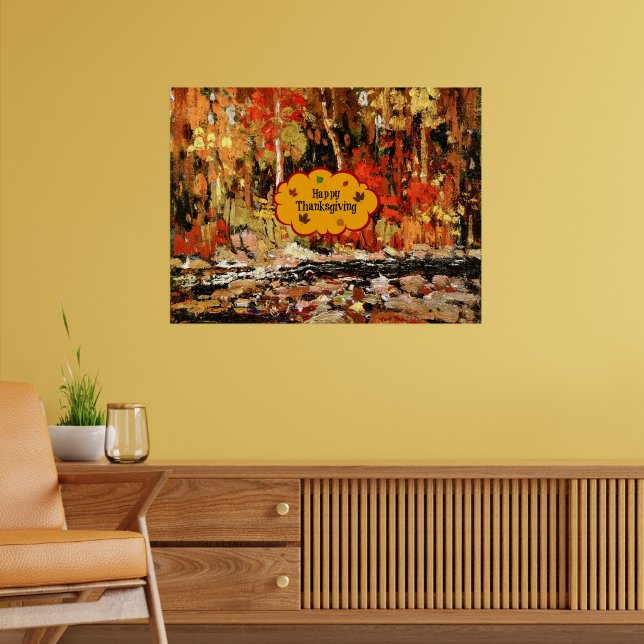 Poster "Bon thanksgiving", couleurs de l'automne, (Salon 2)