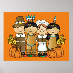 Poster Bon thanksgiving Day Children