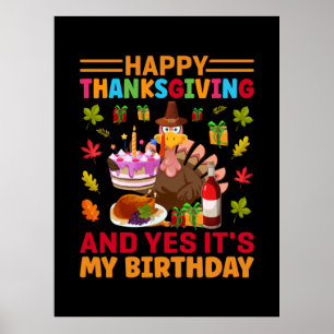 Poster Bon thanksgiving Et C'Est Mon Anniversaire