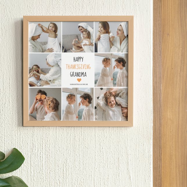 Poster Bon thanksgiving photo Collage moderne grand-mère (Créateur téléchargé)