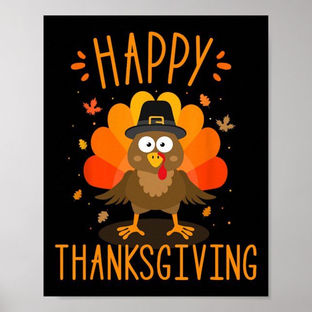 Poster Bon thanksgiving Pour Dîner En Famille De La Fête  (Devant)