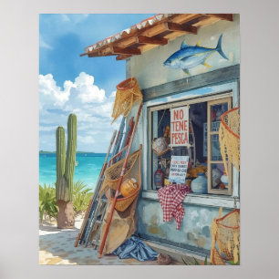 Poster Bonaire fish shack épuisé