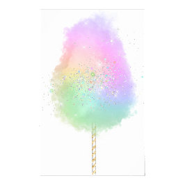 Poster Bonbon de coton parties scintillant arc-en-ciel mi