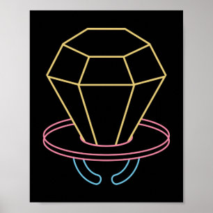 Poster Bonbon de pop néon des années 80 90