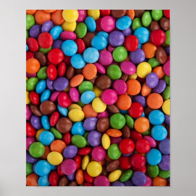 Poster Bonbons au chocolat coloré (Devant)