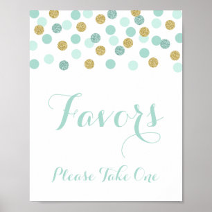 Poster Bonbons de douche à la menthe et à l'or S'il vous