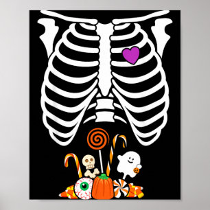 Poster Bonbons d'Halloween squelette cage thoracique radi