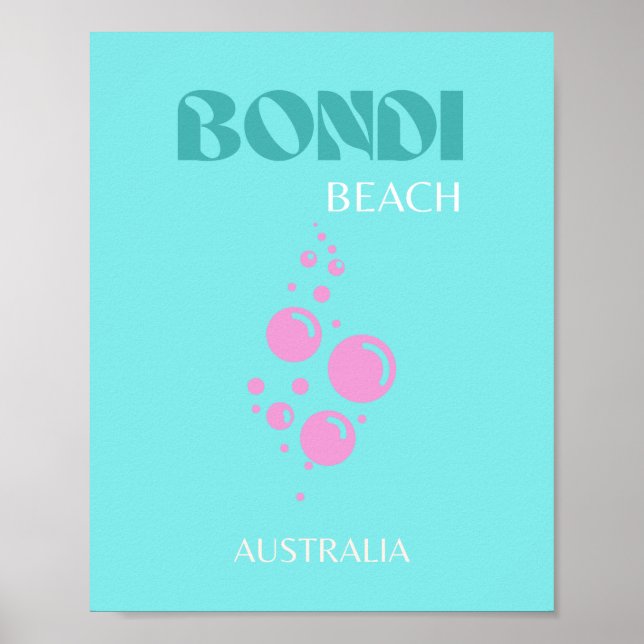 Poster Bondi Beach, Art Voyage, Blue Aqua (Devant)