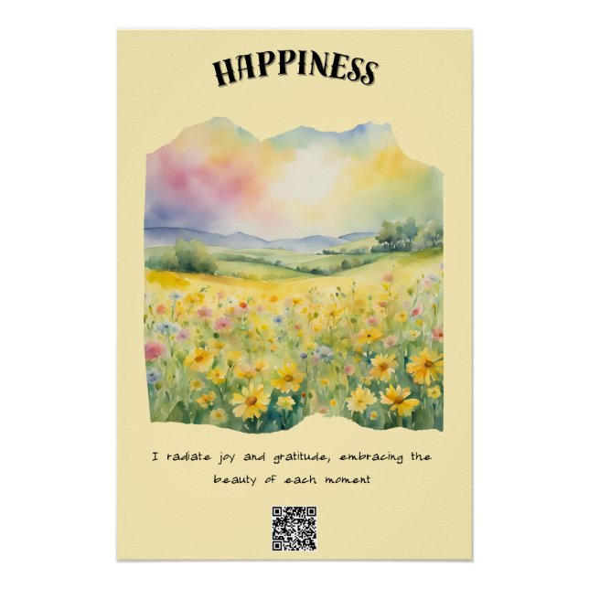 Poster Bonheur Affirmation positive (Devant)