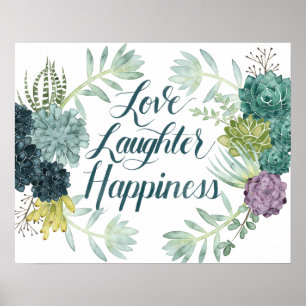 Poster Bonheur de rire d'amour du bonheur   de plante